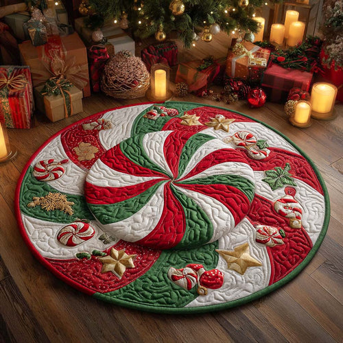 Santa Sweet Spin Quilted Round Mat NCU0XD534