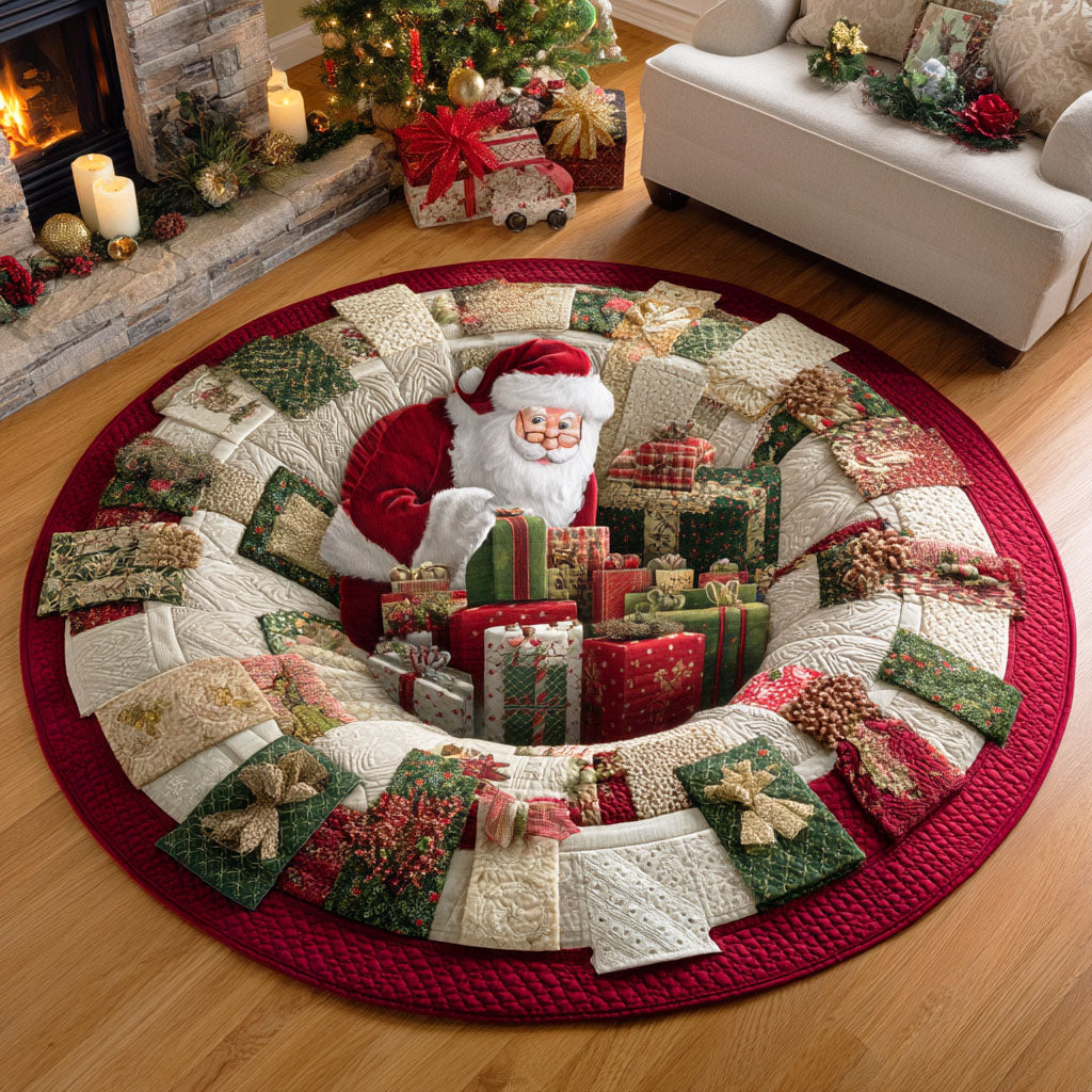 Santa Treasure Quilted Round Mat NCU0TD782