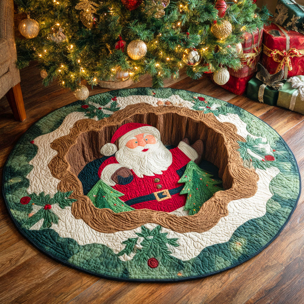 Santa Tree Root Quilted Round Mat NCU0TD595