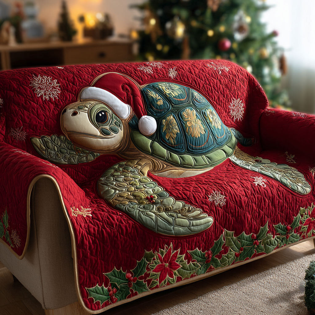 Santa Turtle Surf Quilted Sofa Cover NCU0PT10708