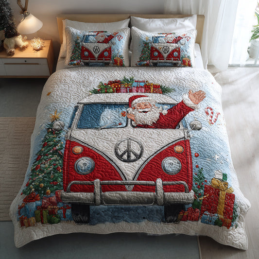 Santa Van Peace 3-Piece Quilted Bedding Set NCU0HH870