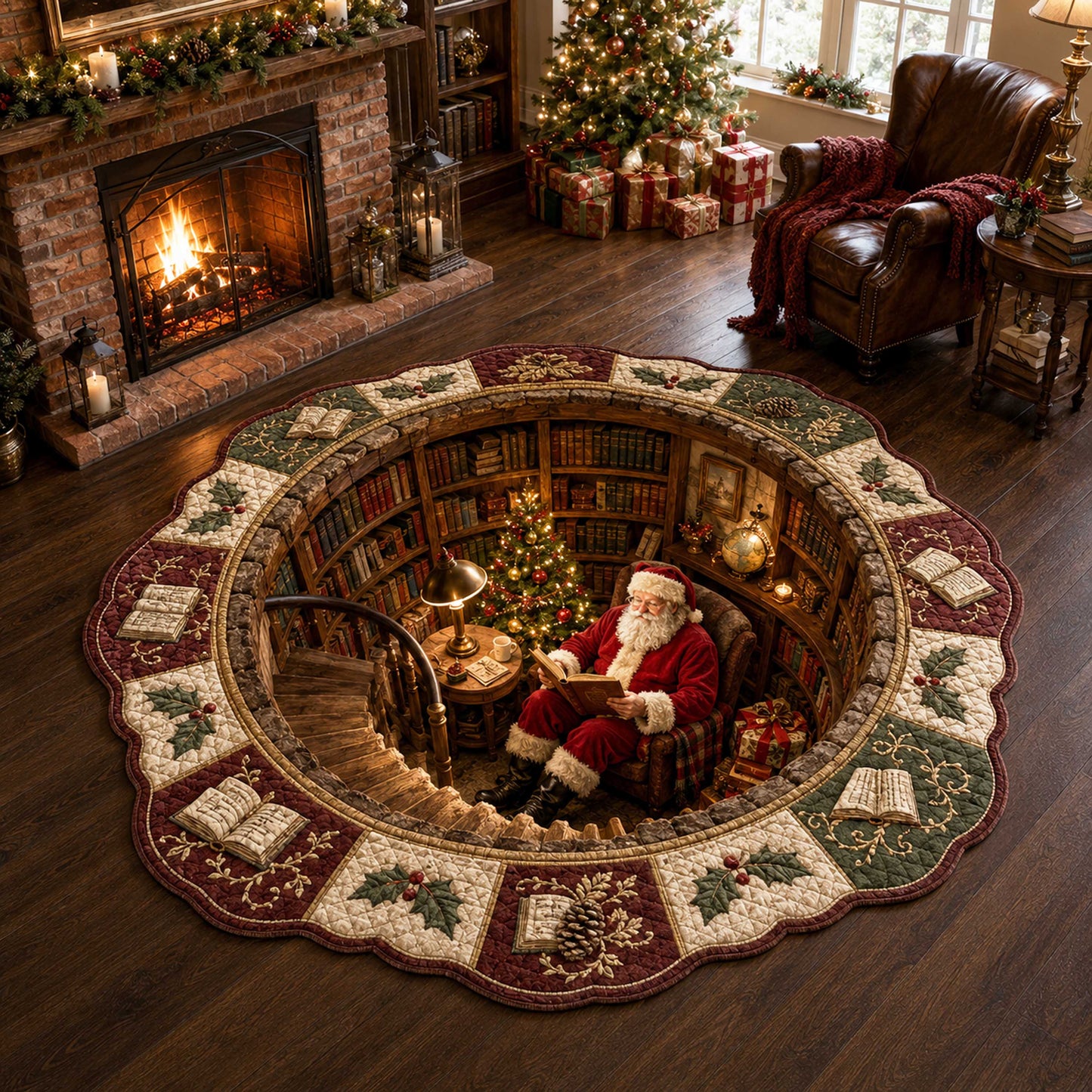 Santa Village Custom Shape Area Rug NCU0TD3143