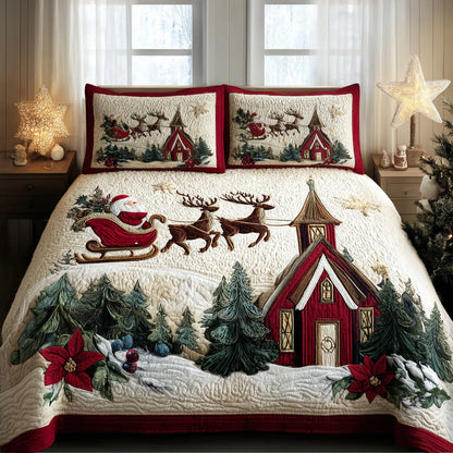 Santa Voyage 3-Piece Quilted Bedding Set NCU0VL2961