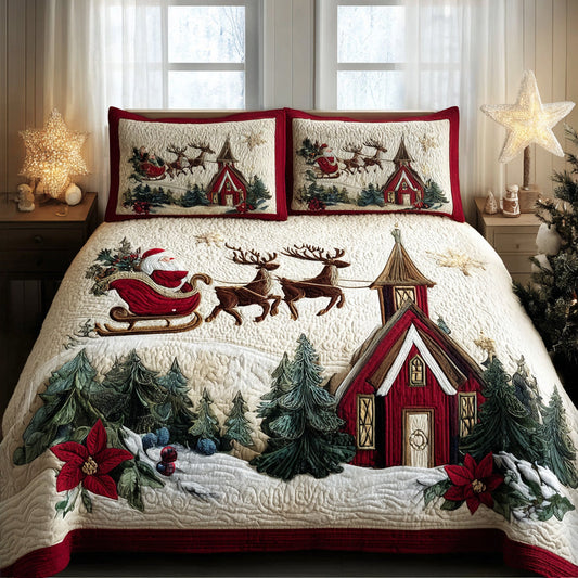 Santa Voyage 3-Piece Quilted Bedding Set NCU0VL2961