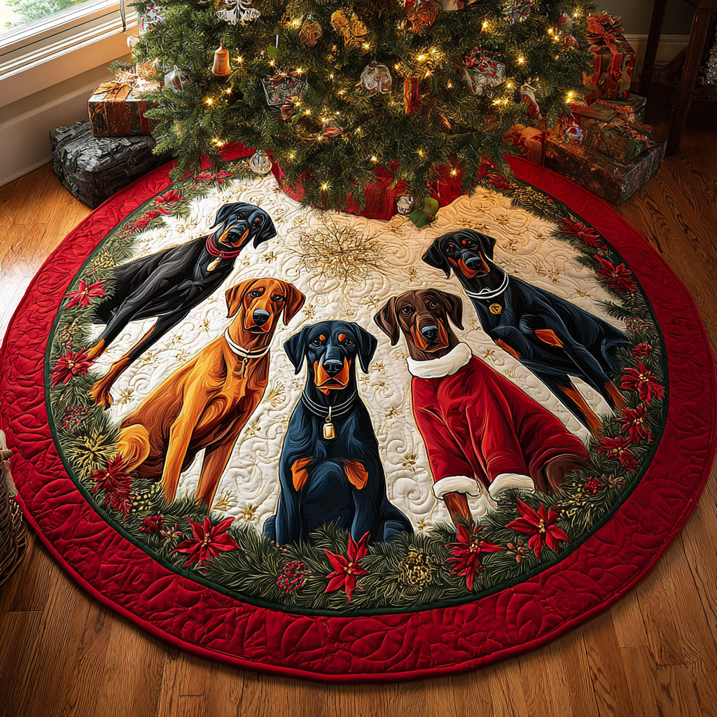 Santa Watchdog Christmas Quilted Tree Skirt NCU0DV8281