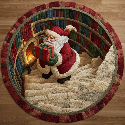Santa Whisper Quilted Round Mat NCU0DK11131