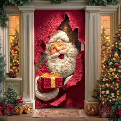 Santa Winter Cheer Quilted Door Cover NCU0TD1464
