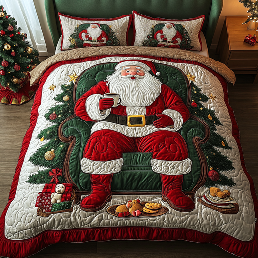 Santa Wish 3-Piece Quilted Bedding Set NCU0DK9983