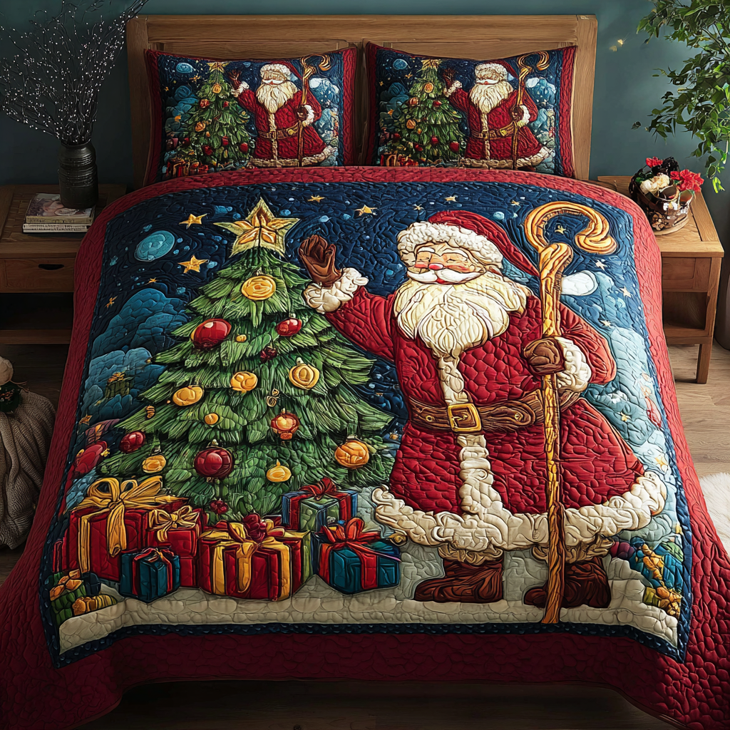 Santa Wonder 3-Piece Quilted Bedding Set NCU0DK10427