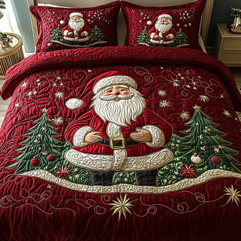 Santa Wonder 3-Piece Quilted Bedding Set NCU0DK10454