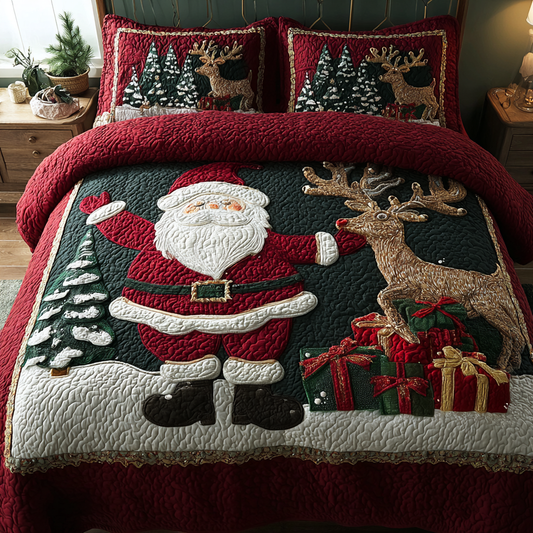 Santa Wonder 3-Piece Quilted Bedding Set NCU0DK11169