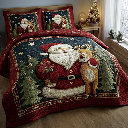Santa Wonder 3-Piece Quilted Bedding Set NCU0DK11399
