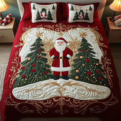 Santa Wonderland 3-Piece Quilted Bedding Set NCU0VH519