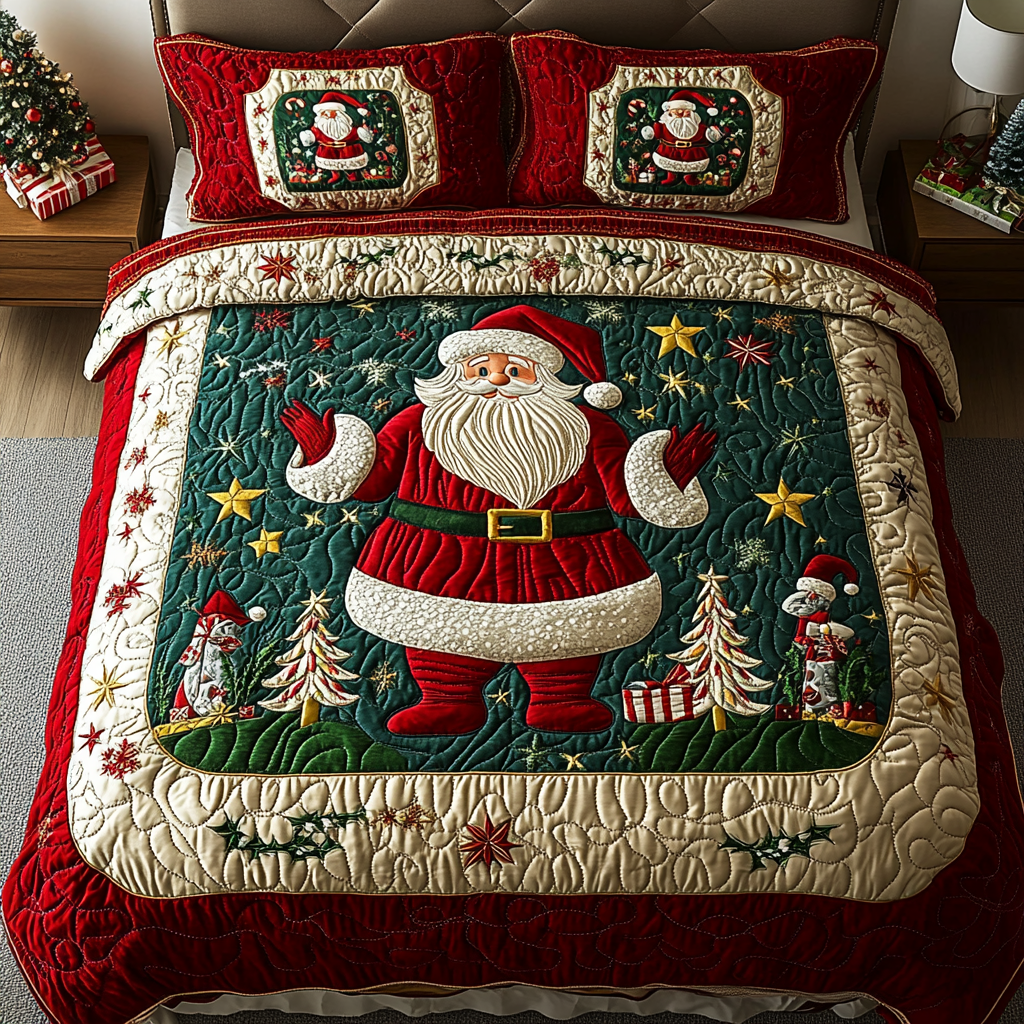Christmas 3-Piece Quilted Bedding Set NCU0VT270