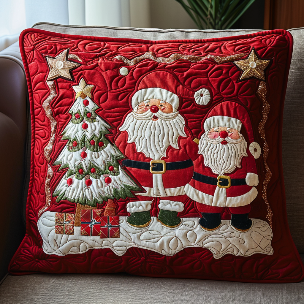 Santa's Festive Duo Quilted Pillow Case NCU0NT106