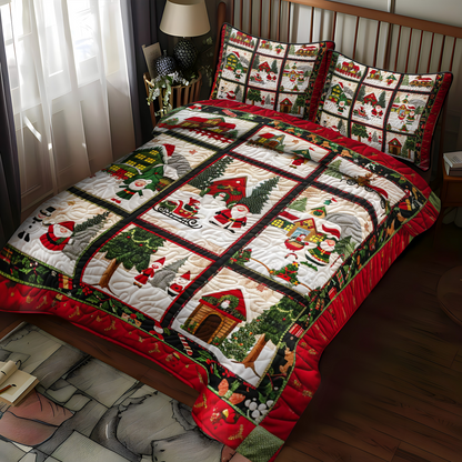 Santa's Jolly Journey 3-Piece Quilted Bedding Set NCU0NT040