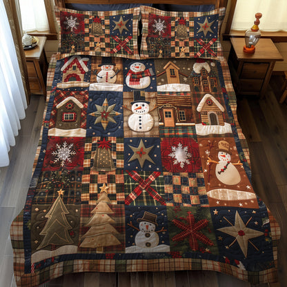 Santa's Village 3-Piece Quilted Bedding Set NCU0TH943