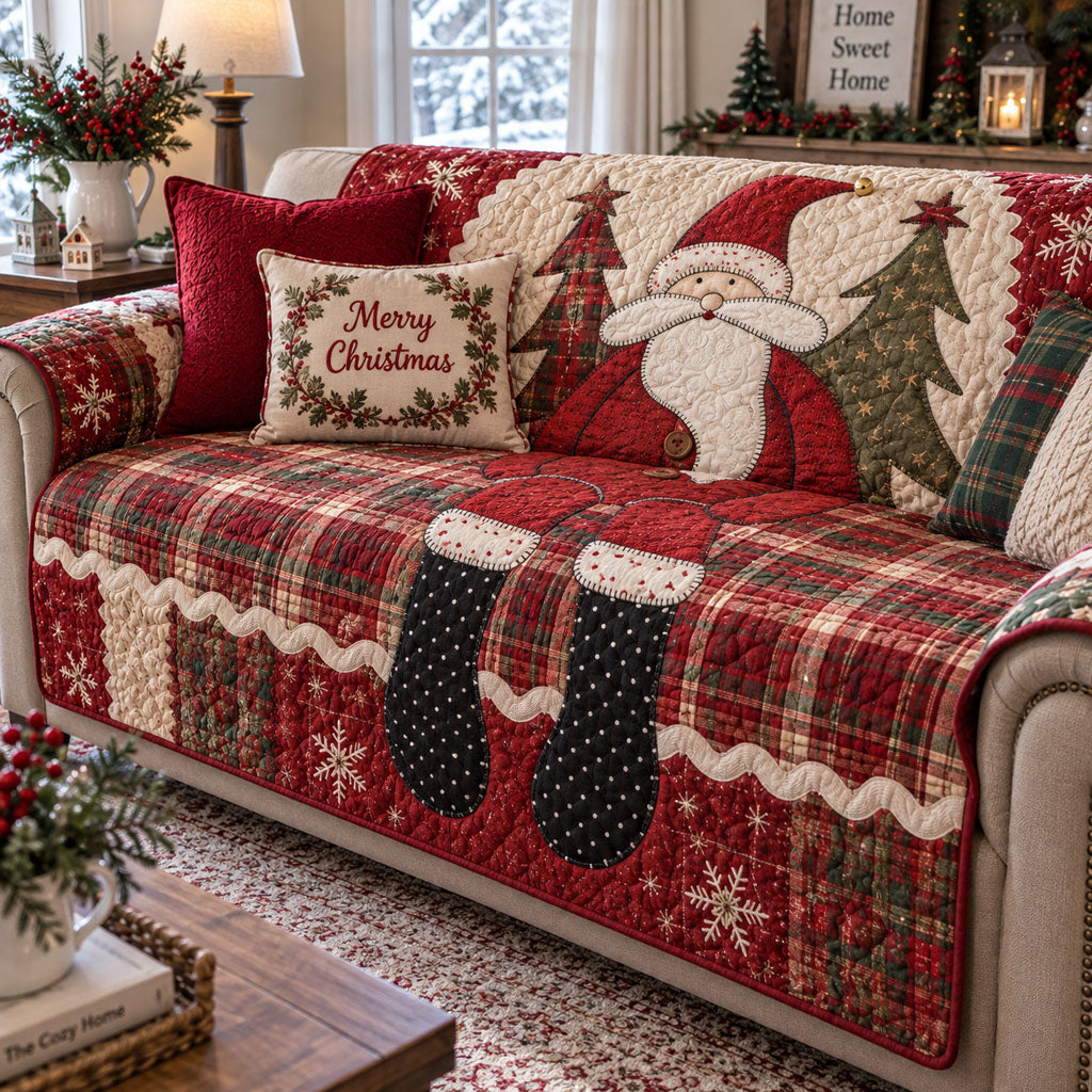 Santa's Favorite Quilted Sofa Cover NCU0PT12141