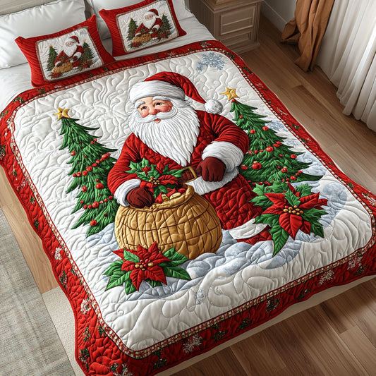Santas Hearthside Magic 3-Piece Quilted Bedding Set NCU0PT2261