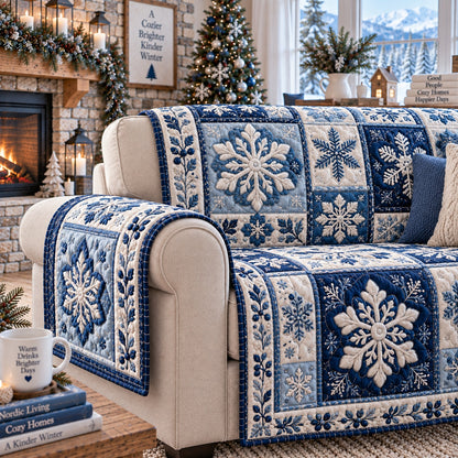 Sapphire Crystal Flurries Quilted Sofa Cover NCU0VL4034