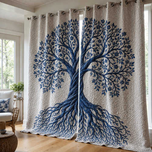 Sapphire Frost Canopy Quilted Curtains NCU0VL4000