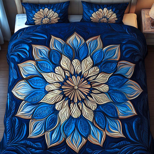 Sapphire Glow 3-Piece Quilted Bedding Set NCU0NT2447