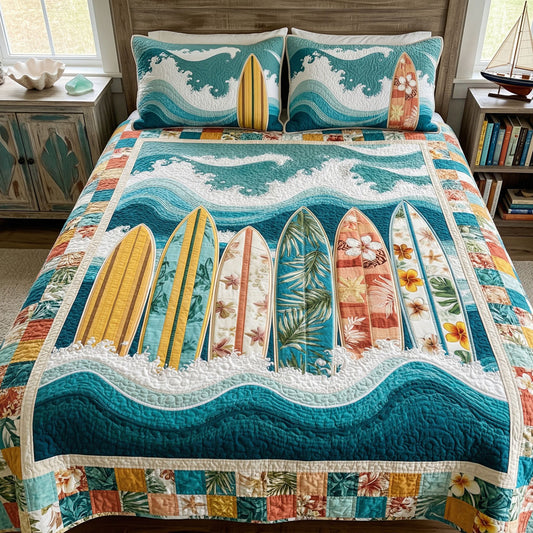 Sapphire Sea 3-Piece Quilted Bedding Set NCU0PT11660