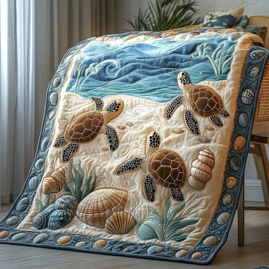 Sapphire Shells Quilted Blanket NCU0PT2791