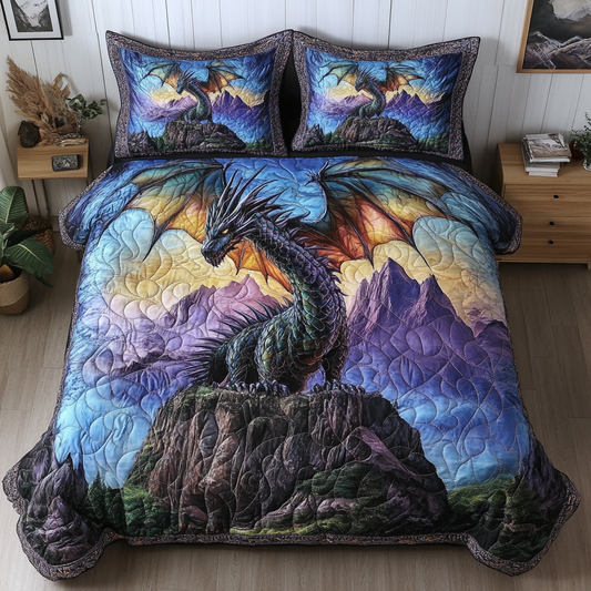Sapphire Wrath 3-Piece Quilted Bedding Set NCU0VH5916