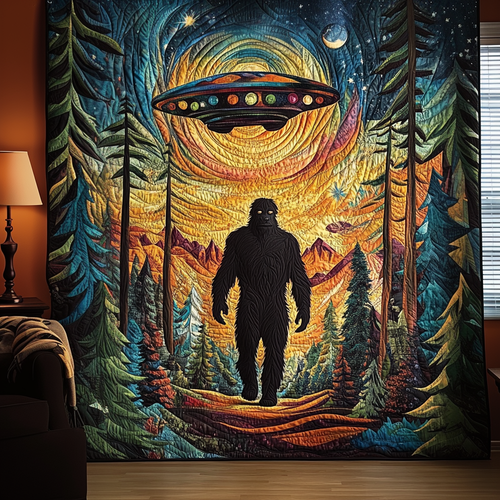 Sasquatch Backyard Quilted Blanket NCU0DV5800