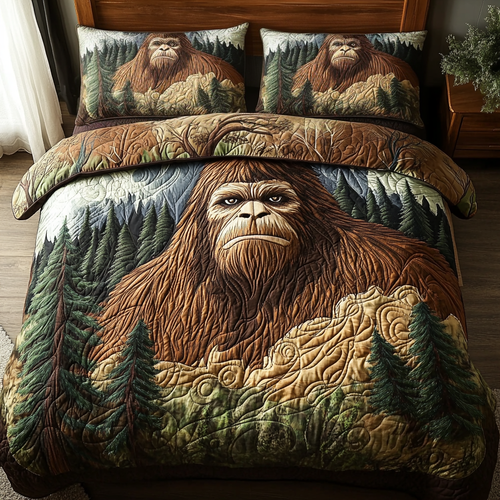 Sasquatch Dreams 3-Piece Quilted Bedding Set NCU0VH5985