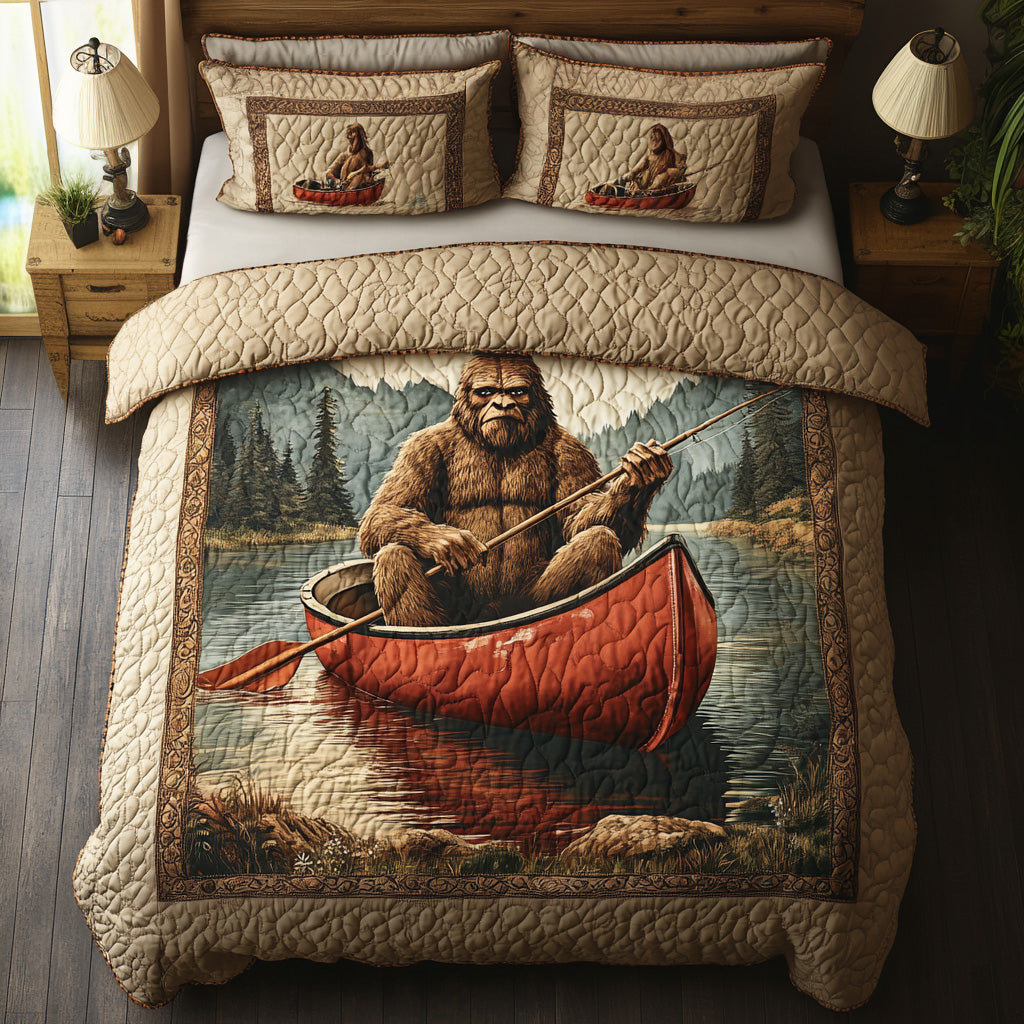 Sasquatch Journey 3-Piece Quilted Bedding Set NCU0DV7855
