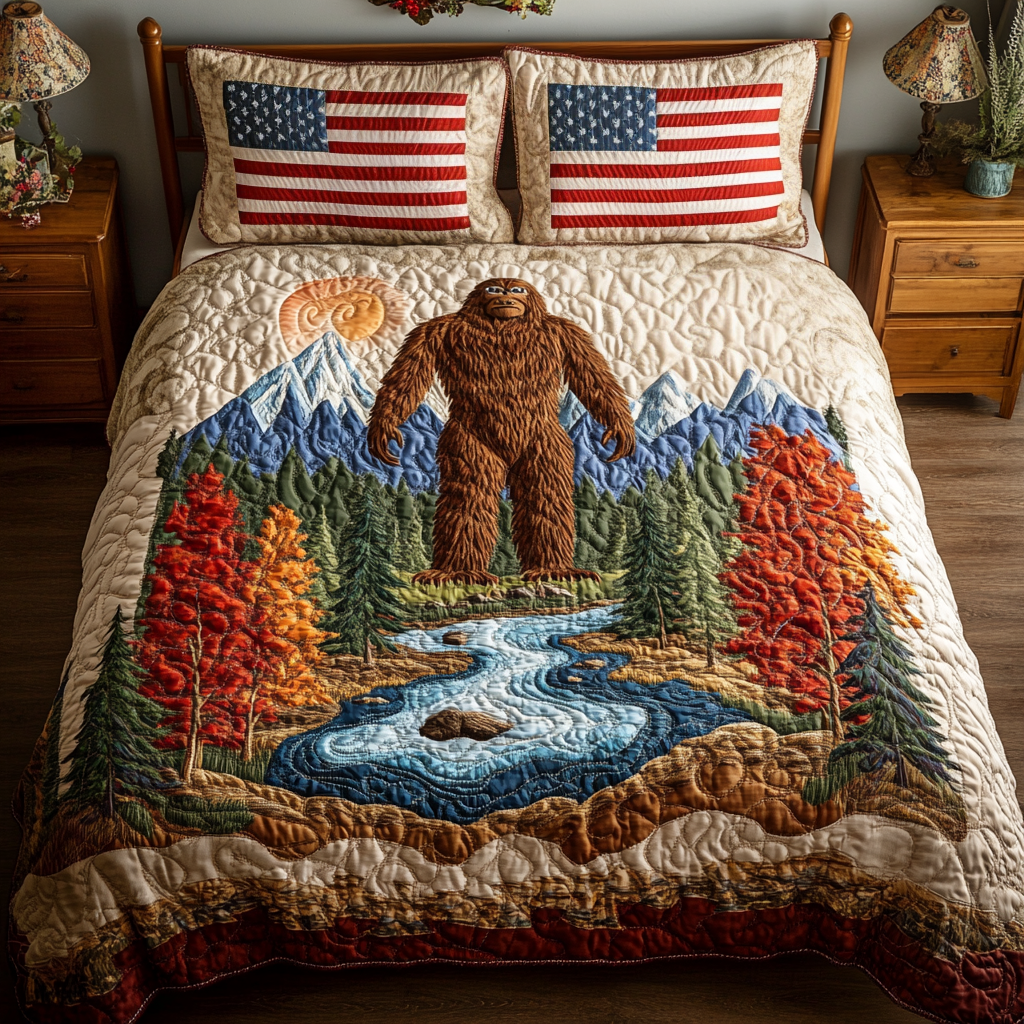 Sasquatch Spirit 3-Piece Quilted Bedding Set NCU0VH5729