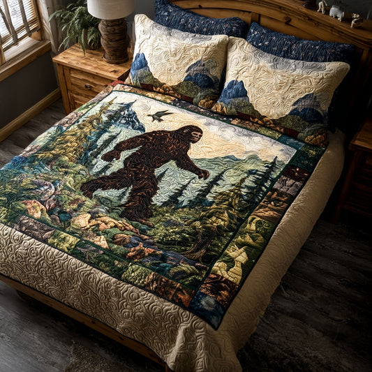 Sasquatch Tracks 3-Piece Quilted Bedding Set NCU0PT7731