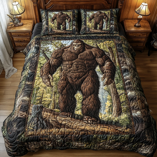 Sasquatch Woodland Trail 3-Piece Quilted Bedding Set NCU0NT3291