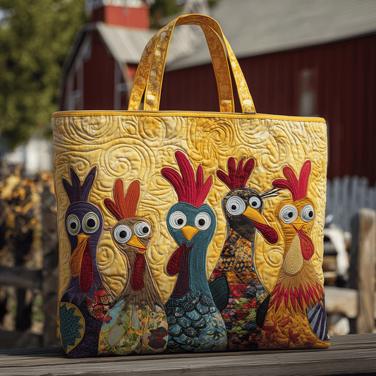 Sassy Rooster Crew Quilted Tote Bag NCU0TH2838