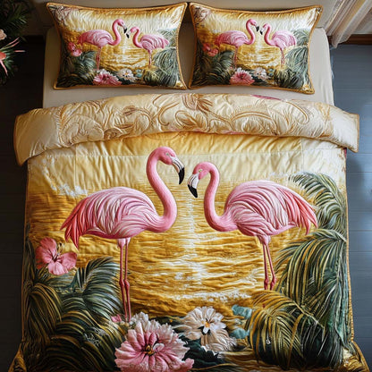Sassy in Pink 3-Piece Quilted Bedding Set NCU0NT7844