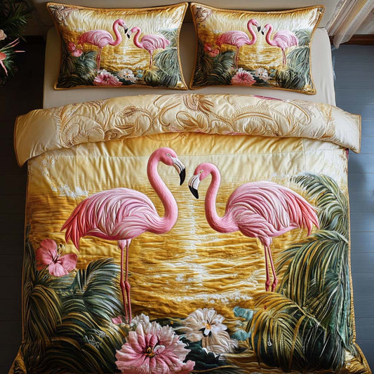 Sassy in Pink 3-Piece Quilted Bedding Set NCU0NT7844