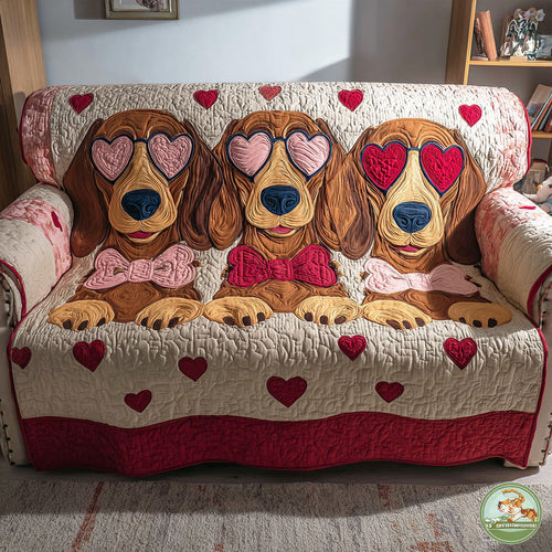 Sausage Hearts Quilted Sofa Cover NCU0TD2171