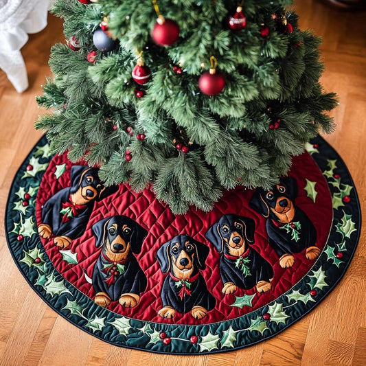 Sausage Serenade Christmas Quilted Tree Skirt NCU0NT1787