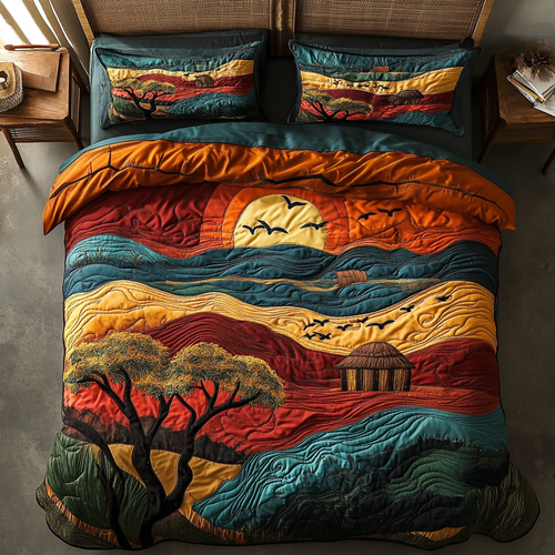 Savanna Glow 3-Piece Quilted Bedding Set NCU0VH5635