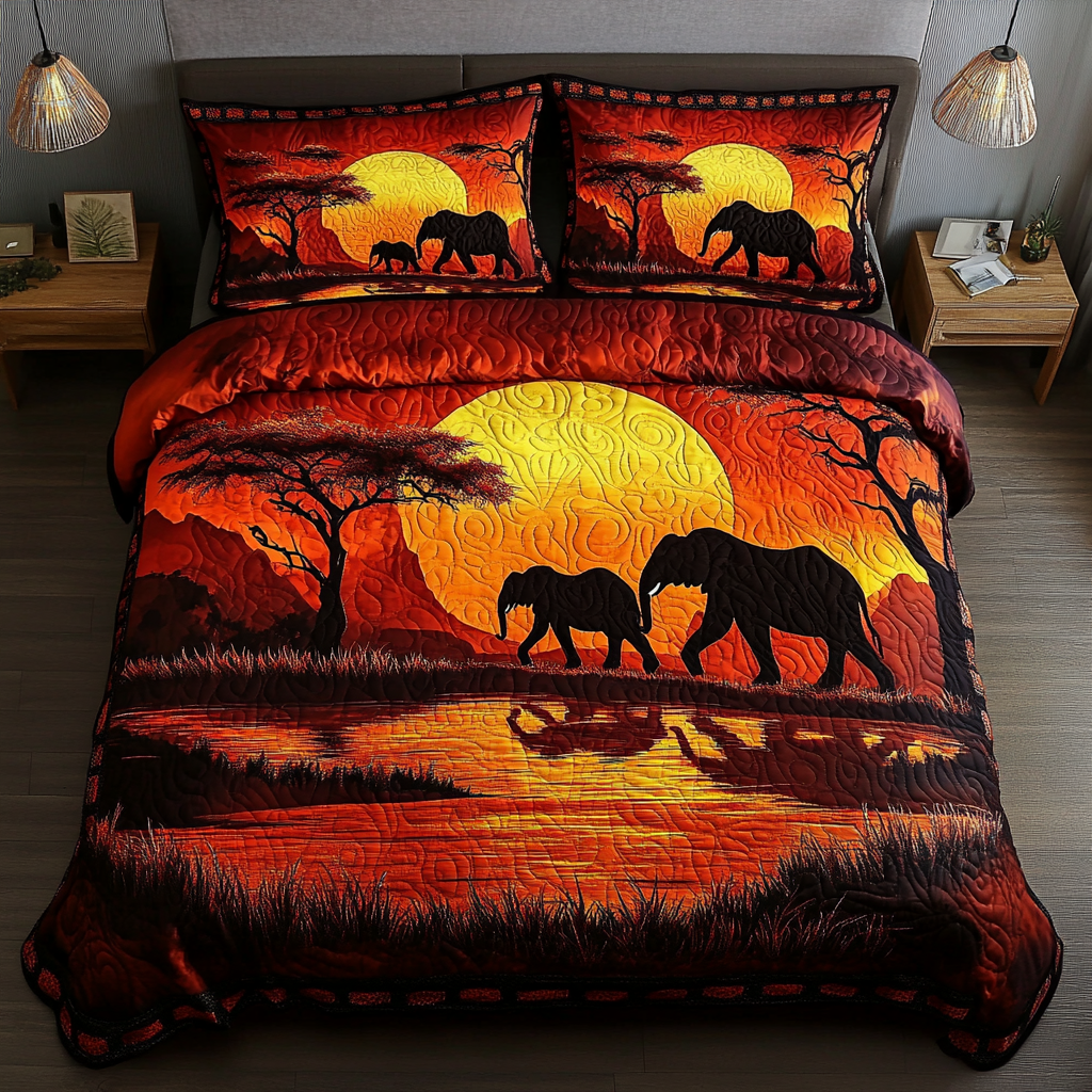 Savanna View 3-Piece Quilted Bedding Set NCU0DK7761