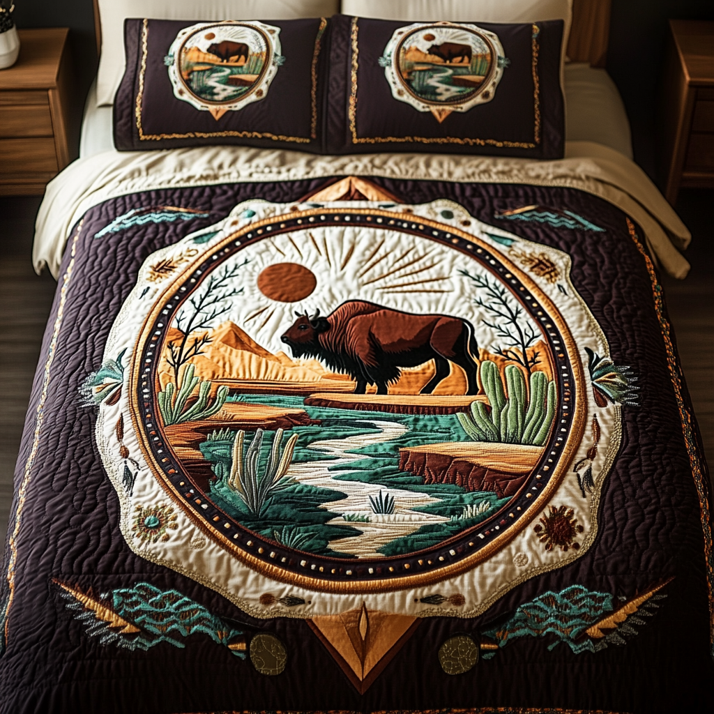 Savannah Calm 3-Piece Quilted Bedding Set NCU0VH1653