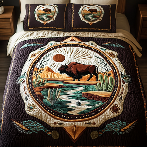 Savannah Calm 3-Piece Quilted Bedding Set NCU0VH1653