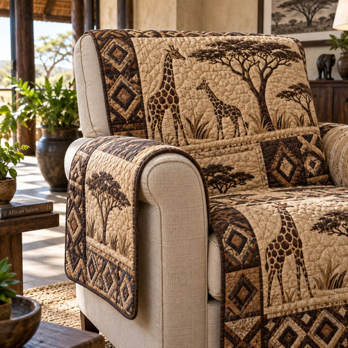 Savannah Grazers Quilted Sofa Cover NCU0VL4027