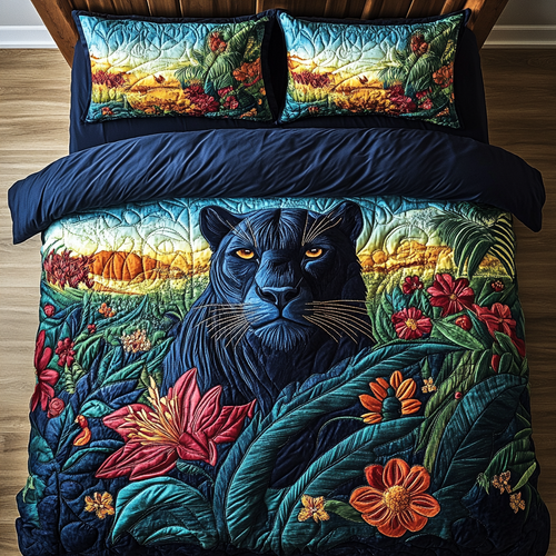 Savannah Panther Sunset 3-Piece Quilted Bedding Set NCU0VL1205