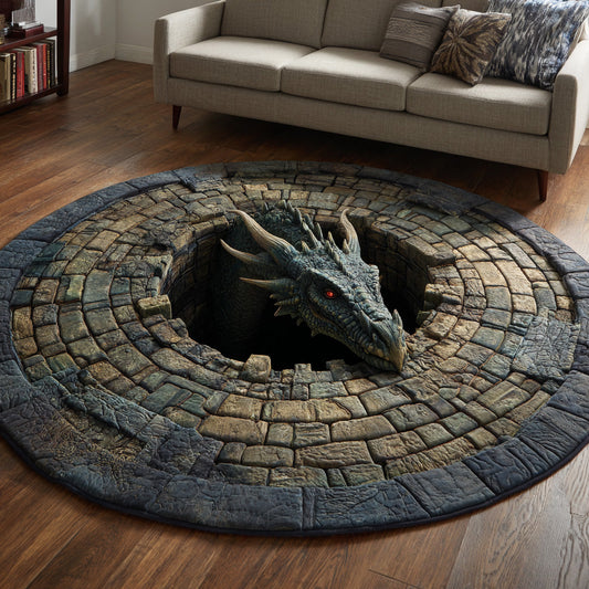 Scaled Sentinel Quilted Round Mat NCU0DV7912