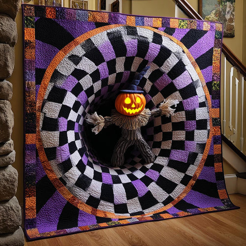 Scarecrow Lantern Portal Art Quilt Hanging NCU0DV9851