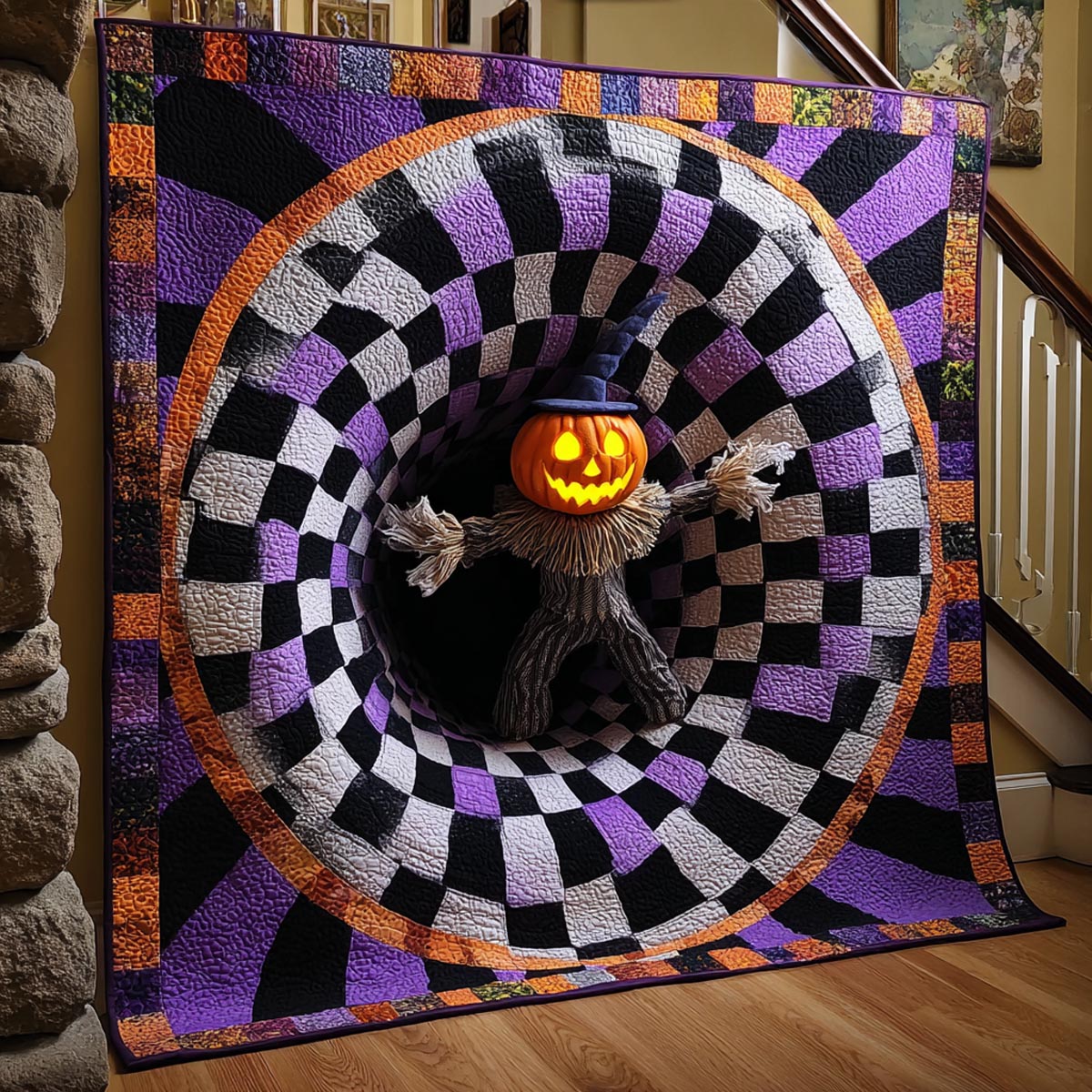 Scarecrow Lantern Portal Quilted Blanket NCU0DV9851