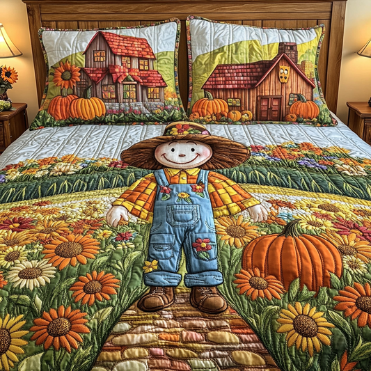 Scarecrow Patch 3-Piece Quilted Bedding Set NCU0DK9100